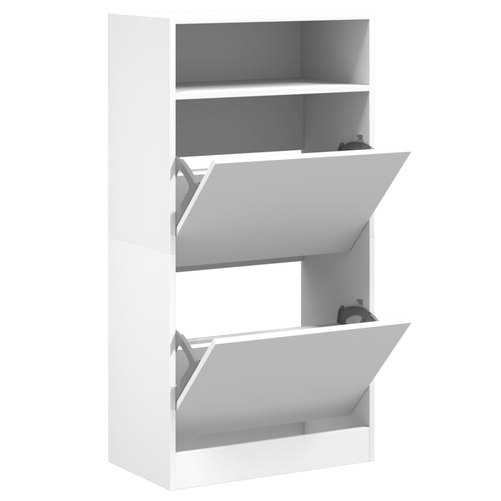 vidaXL Szafka na buty, biała, 60x34x116 cm, materiał drewnopochodny