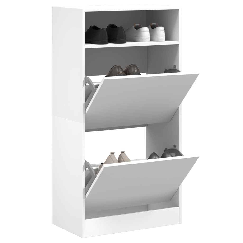 vidaXL Szafka na buty, biała, 60x34x116 cm, materiał drewnopochodny