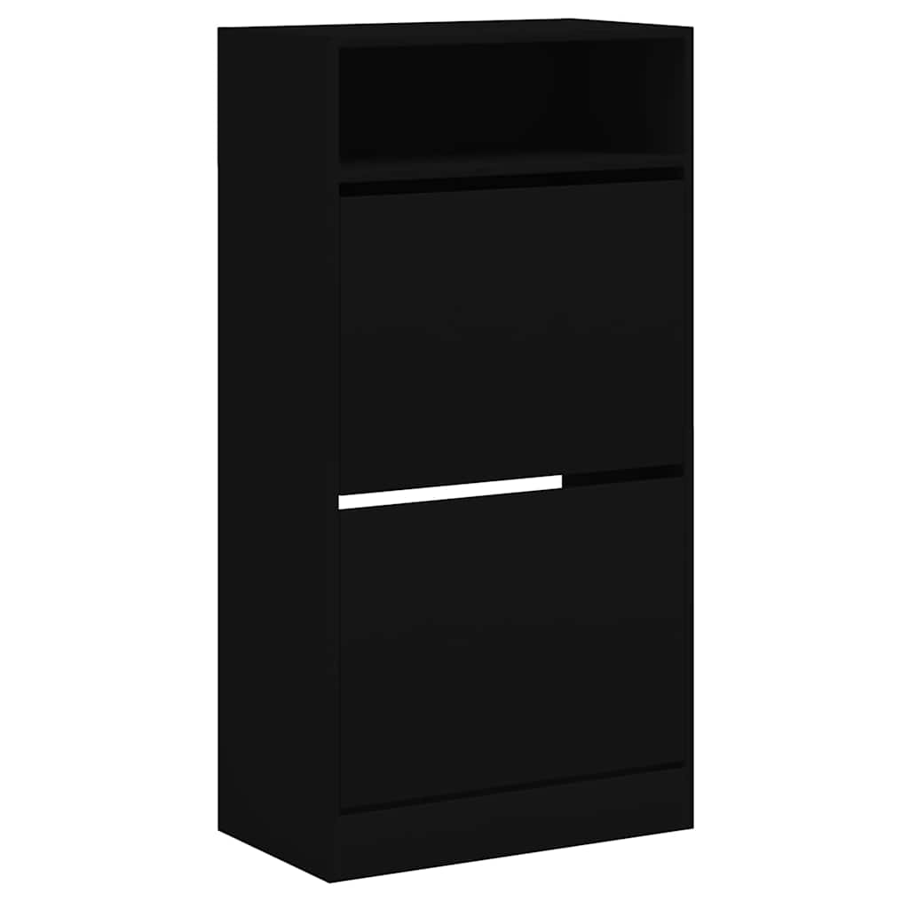 vidaXL Szafka na buty, czarna, 60x34x116 cm, materiał drewnopochodny