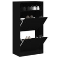 vidaXL Szafka na buty, czarna, 60x34x116 cm, materiał drewnopochodny