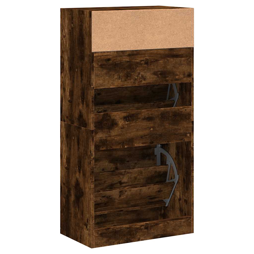 vidaXL Szafka na buty, przydymiony dąb, 60x34x116 cm