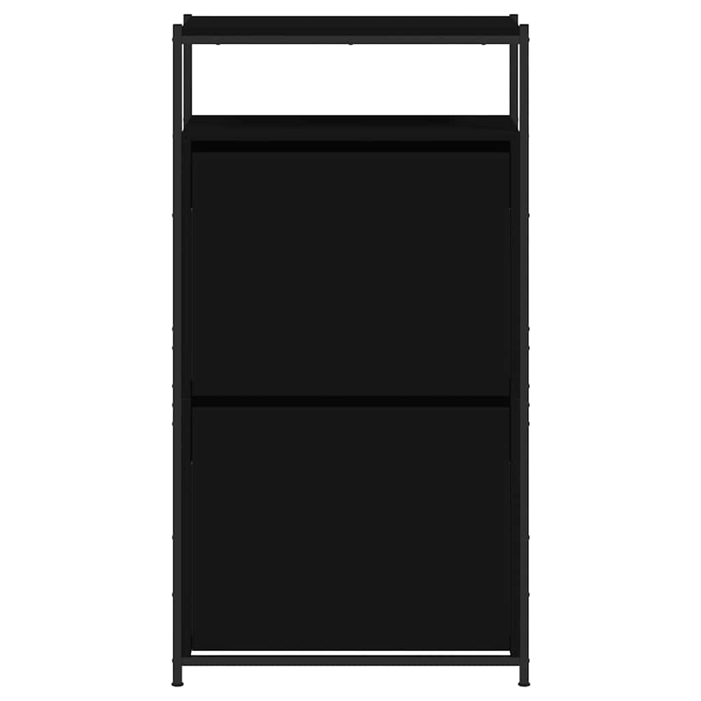 vidaXL Szafka na buty, czarna, 60x34x112 cm, materiał drewnopochodny