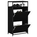 vidaXL Szafka na buty, czarna, 60x34x112 cm, materiał drewnopochodny