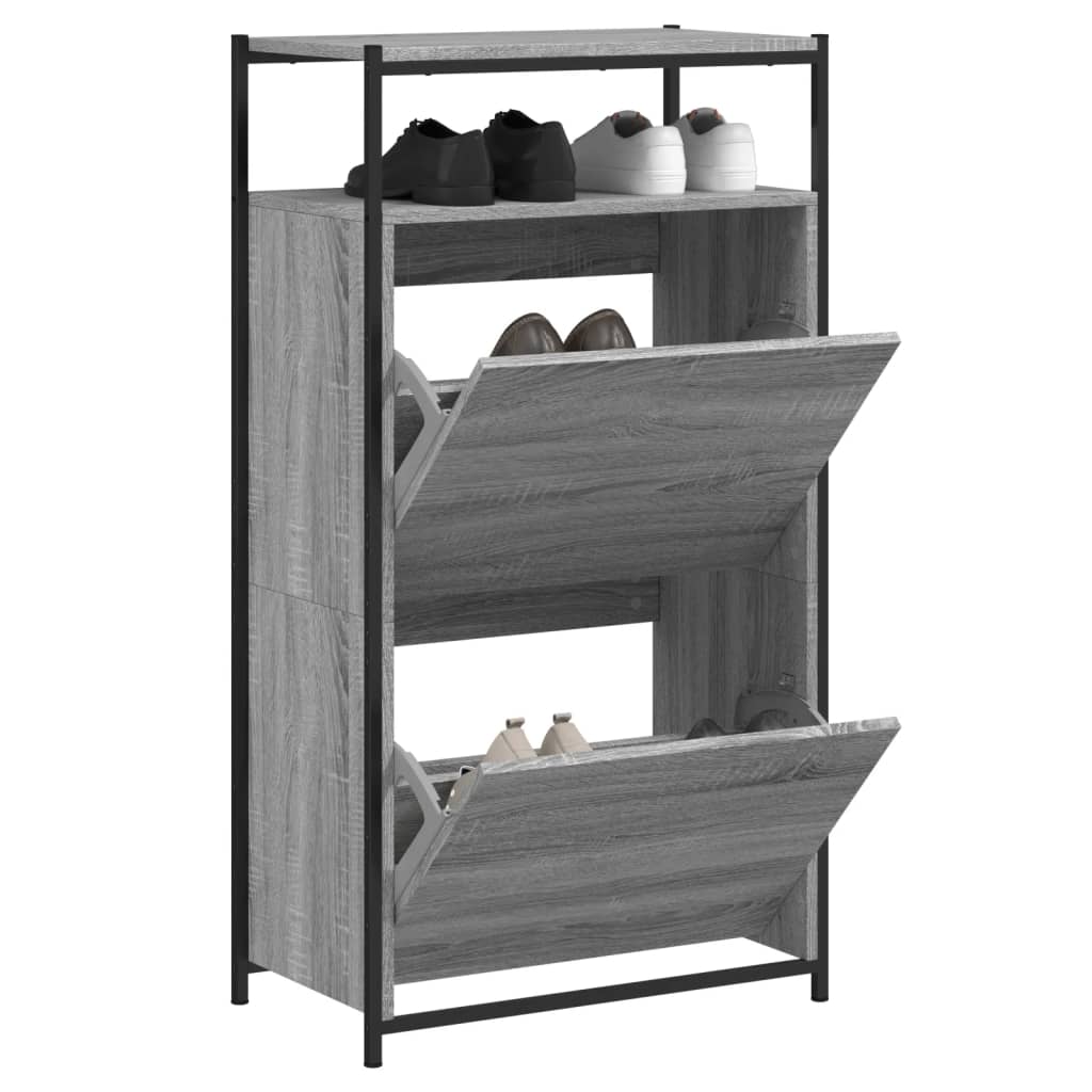 vidaXL Szafka na buty, szary dąb sonoma, 60x34x112 cm