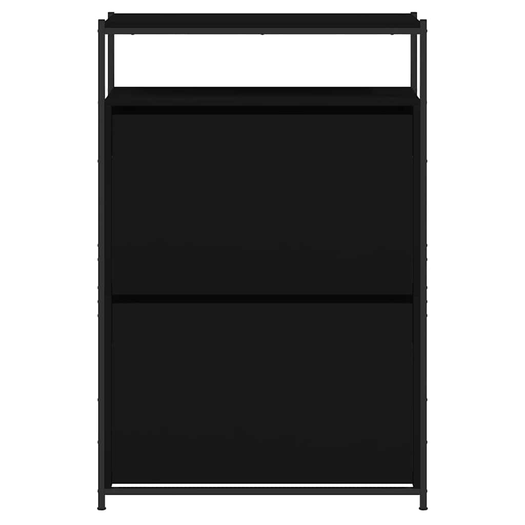 vidaXL Szafka na buty, czarna, 75x34x112 cm, materiał drewnopochodny