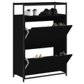 vidaXL Szafka na buty, czarna, 75x34x112 cm, materiał drewnopochodny