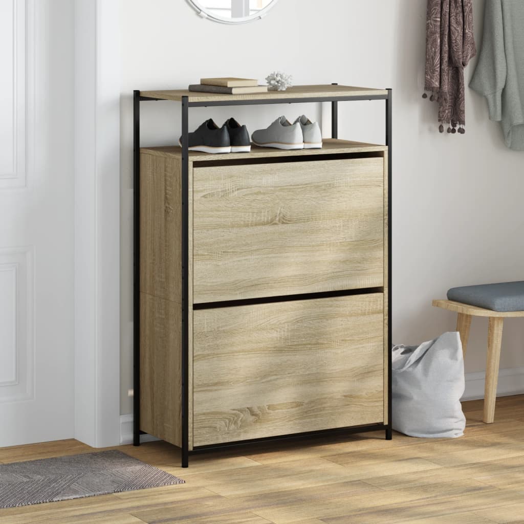vidaXL Szafka na buty, dąb sonoma, 75x34x112 cm