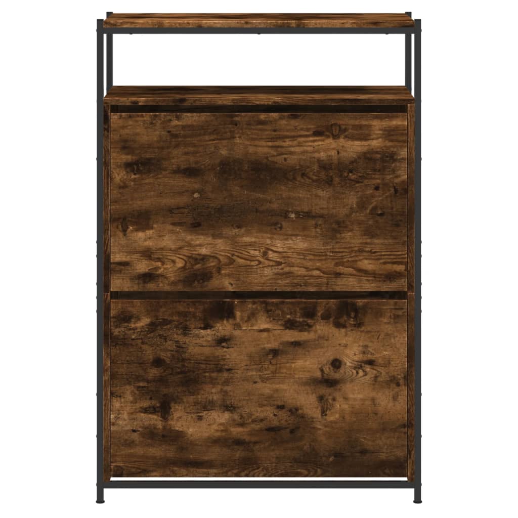vidaXL Szafka na buty, przydymiony dąb, 75x34x112 cm