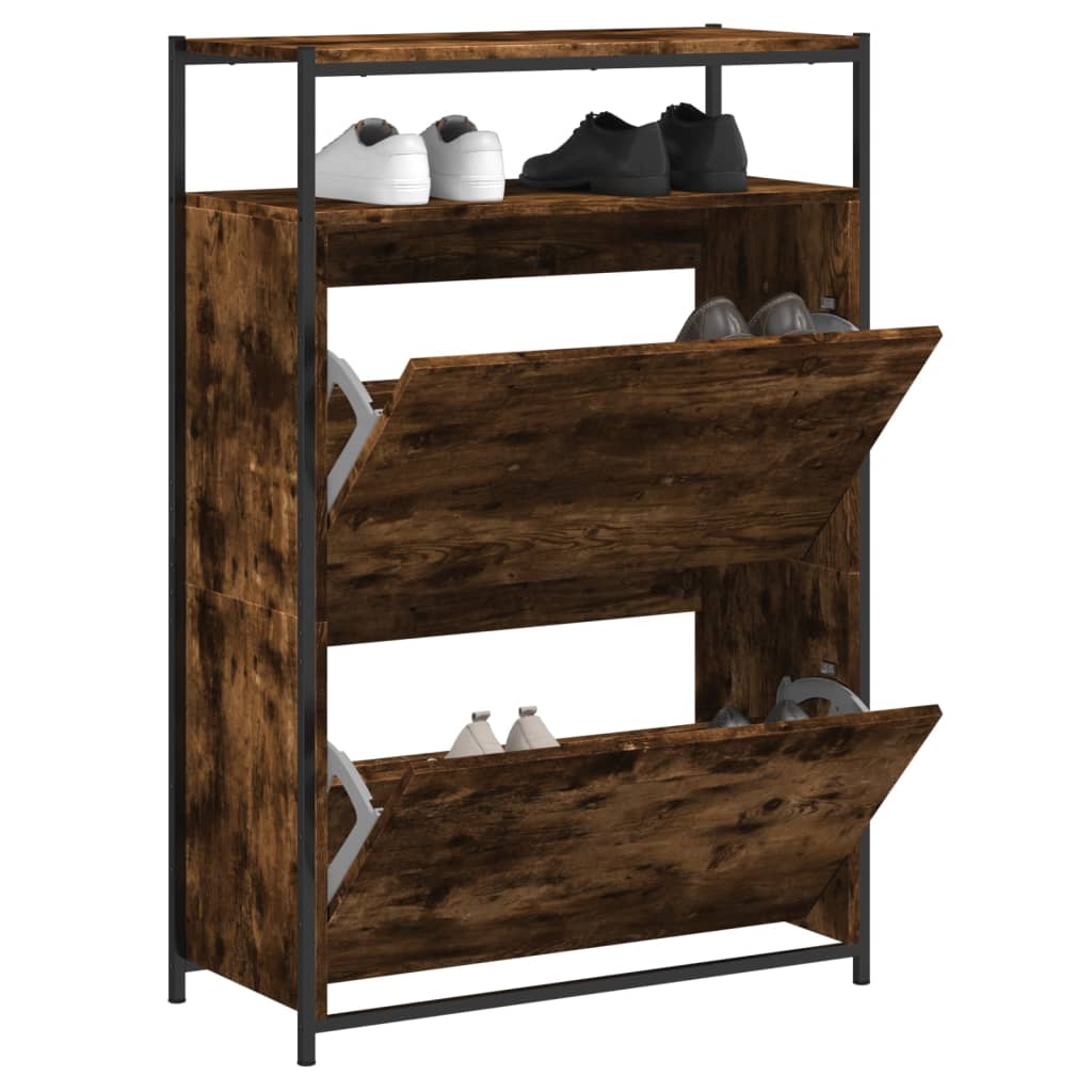 vidaXL Szafka na buty, przydymiony dąb, 75x34x112 cm
