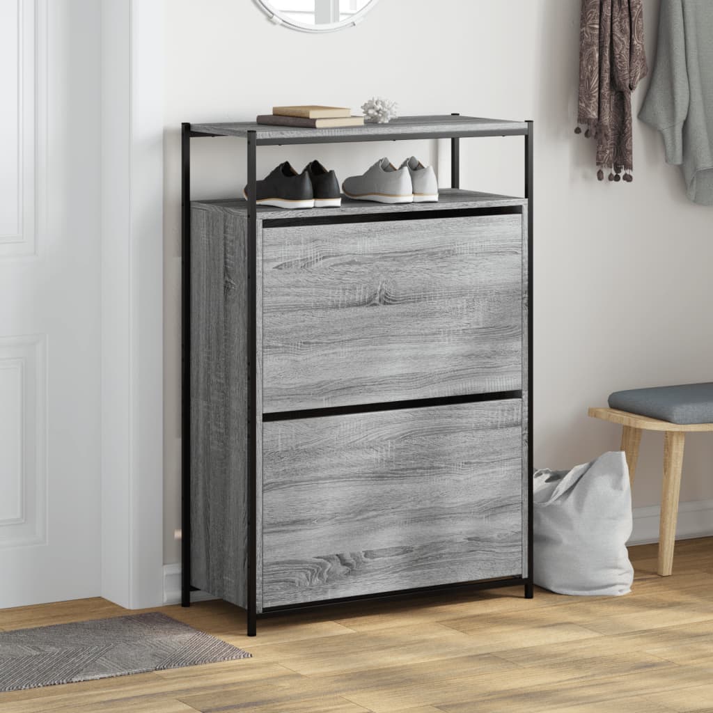 vidaXL Szafka na buty, szary dąb sonoma, 75x34x112 cm