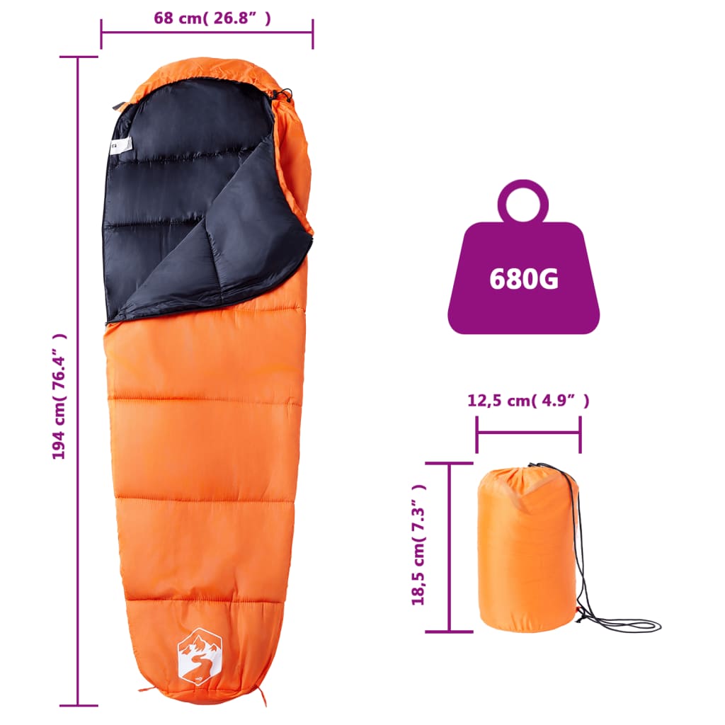 vidaXL Śpiwór typu mumia, dla dorosłych, na 3 pory roku