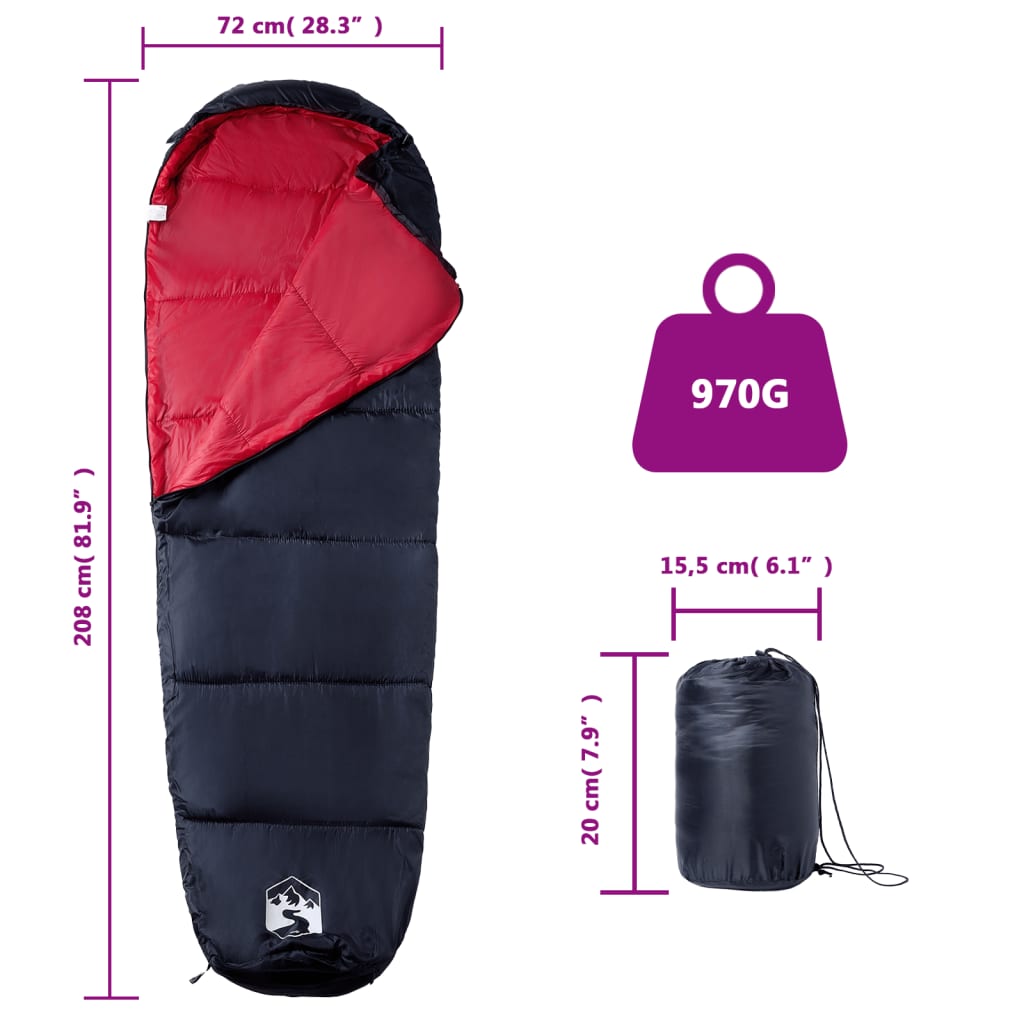 vidaXL Śpiwór typu mumia, dla dorosłych, na 3 pory roku