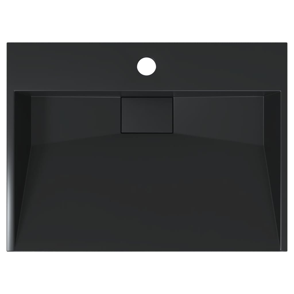 vidaXL Umywalka, 50x38x11 cm, kompozyt mineralny/marmurowy, czarny mat