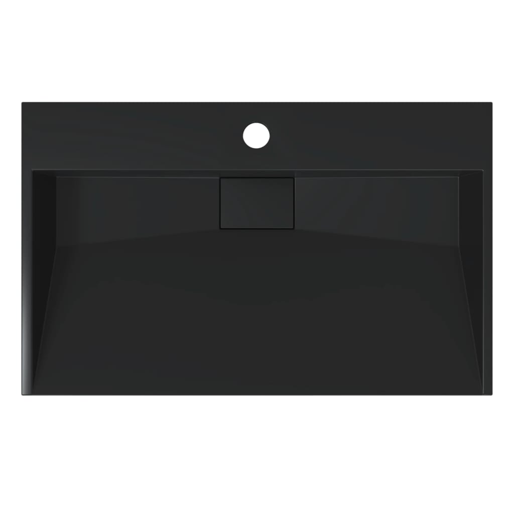 vidaXL Umywalka, 60x38x11 cm, kompozyt mineralny/marmurowy, czarny mat