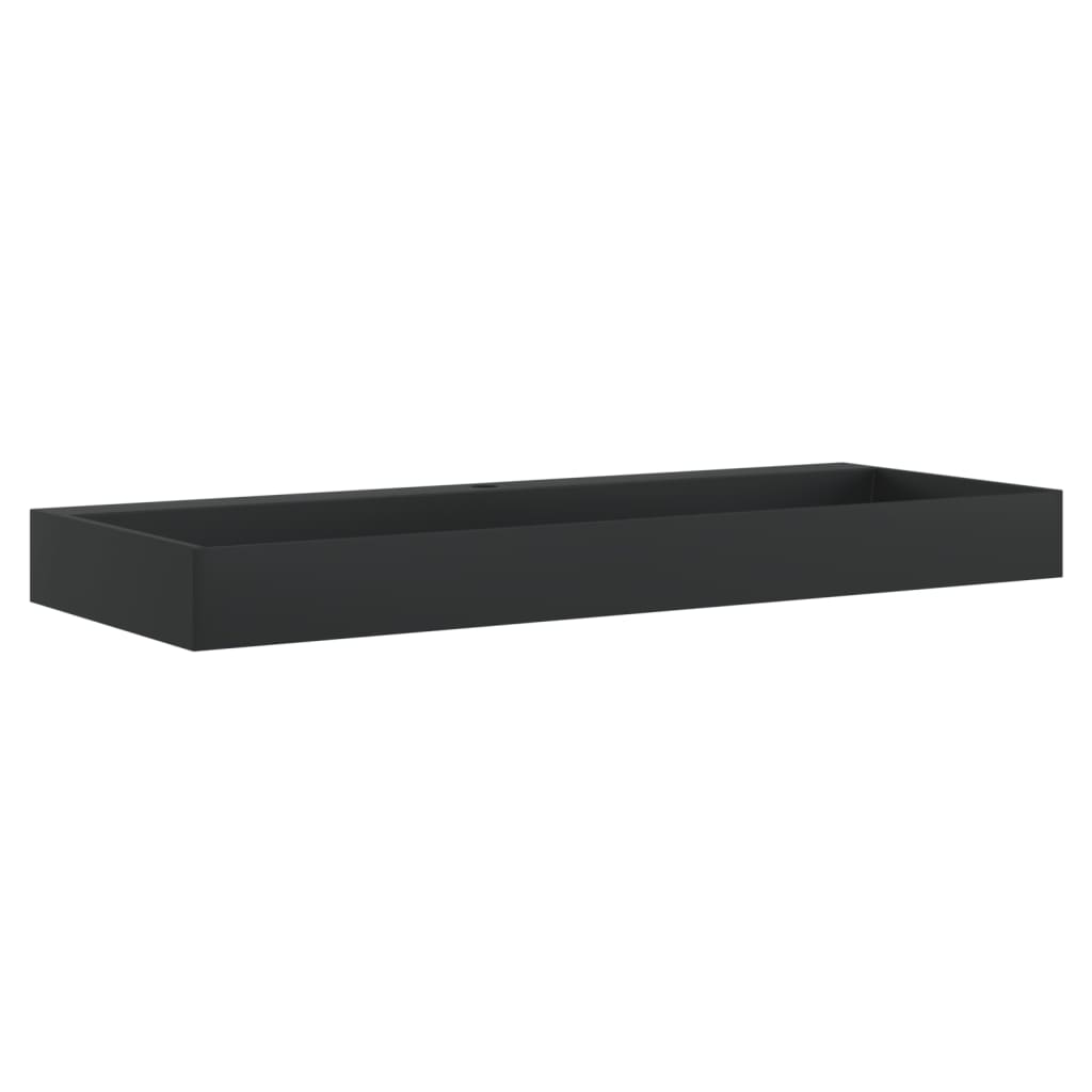 vidaXL Umywalka, 120x46x11cm, kompozyt mineralny/marmurowy, czarny mat