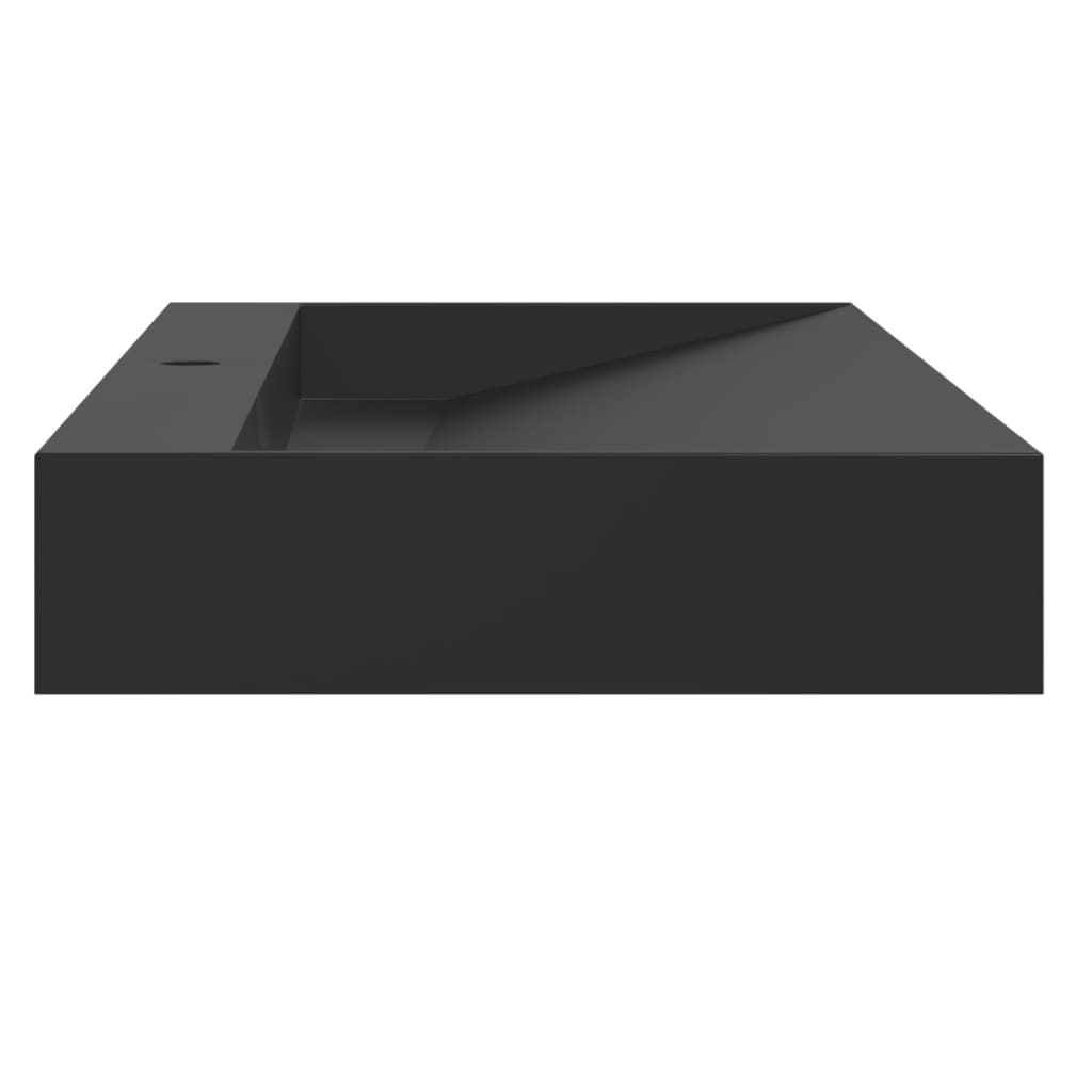 vidaXL Umywalka, 120x46x11cm, kompozyt mineralny/marmurowy, czarny mat