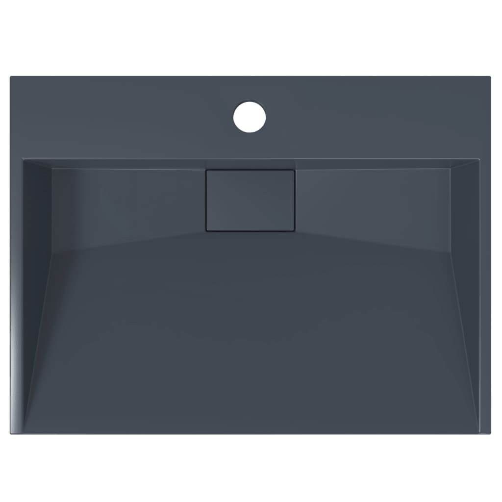 vidaXL Umywalka, 50x38x11 cm, kompozyt mineralny/marmurowy, antracyt