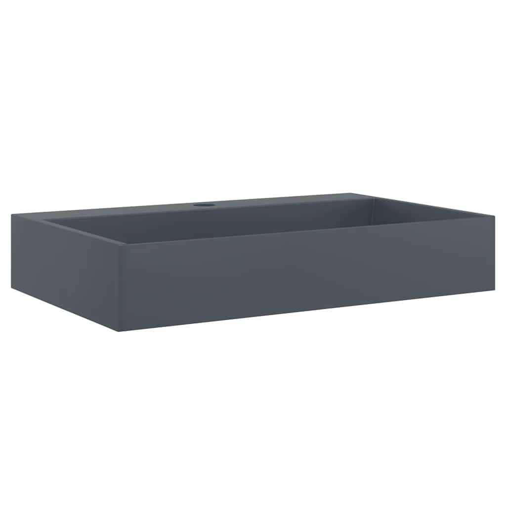 vidaXL Umywalka, 60x38x11 cm, kompozyt mineralny/marmurowy, antracyt