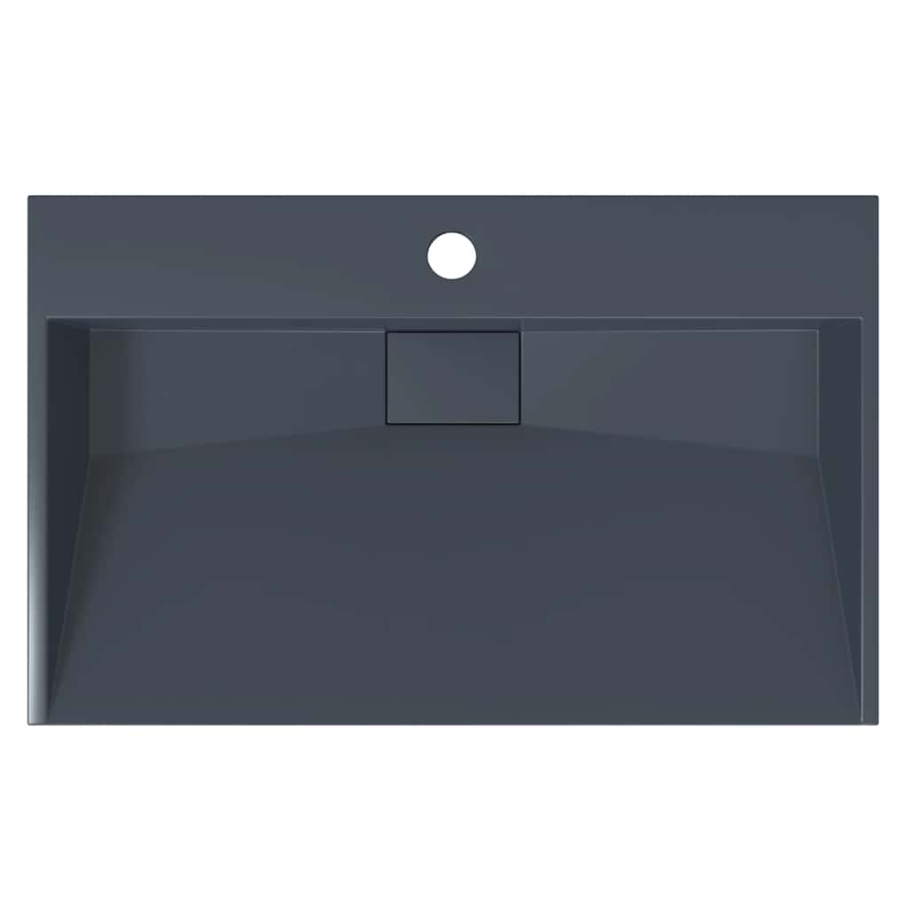 vidaXL Umywalka, 60x38x11 cm, kompozyt mineralny/marmurowy, antracyt