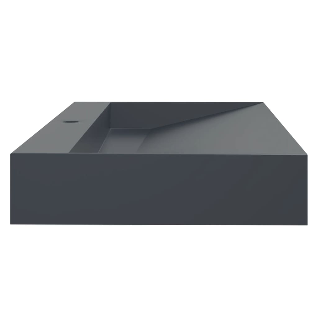 vidaXL Umywalka, 120x46x11 cm, kompozyt mineralny/marmurowy, antracyt
