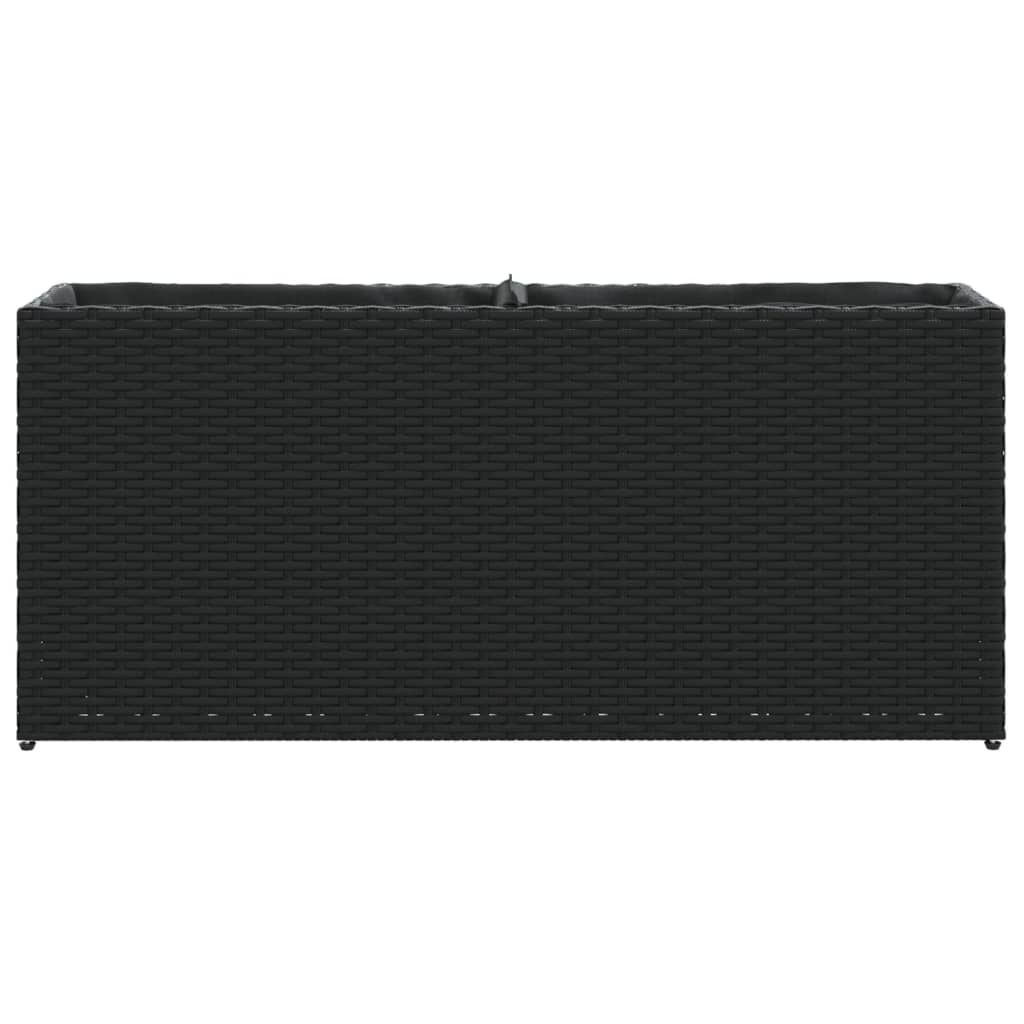 vidaXL Donica ogrodowa z 2 wkładami, czarna, 90x20x40 cm, polirattan