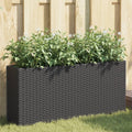 vidaXL Donica ogrodowa z 2 wkładami, czarna, 90x20x40 cm, polirattan