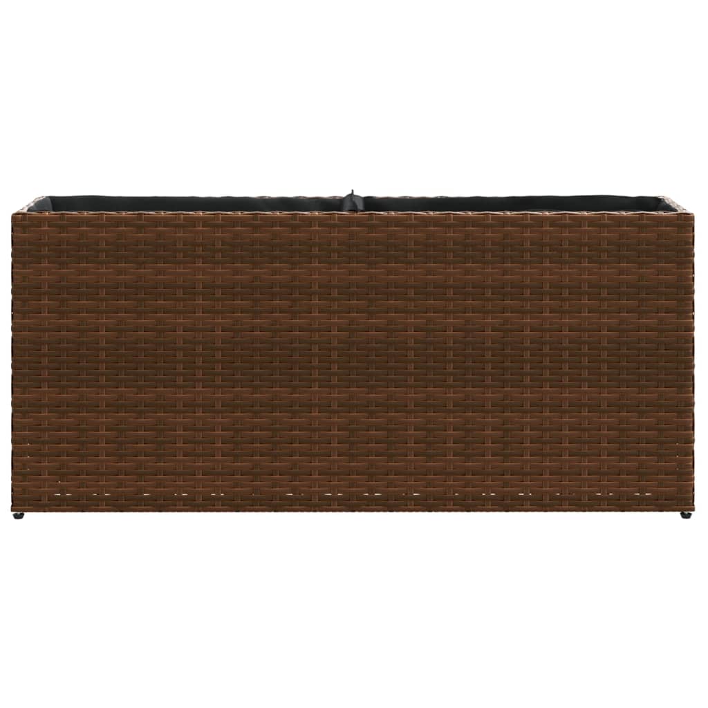 vidaXL Donica ogrodowa z 2 wkładami, brązowa, 90x20x40 cm, rattan PE