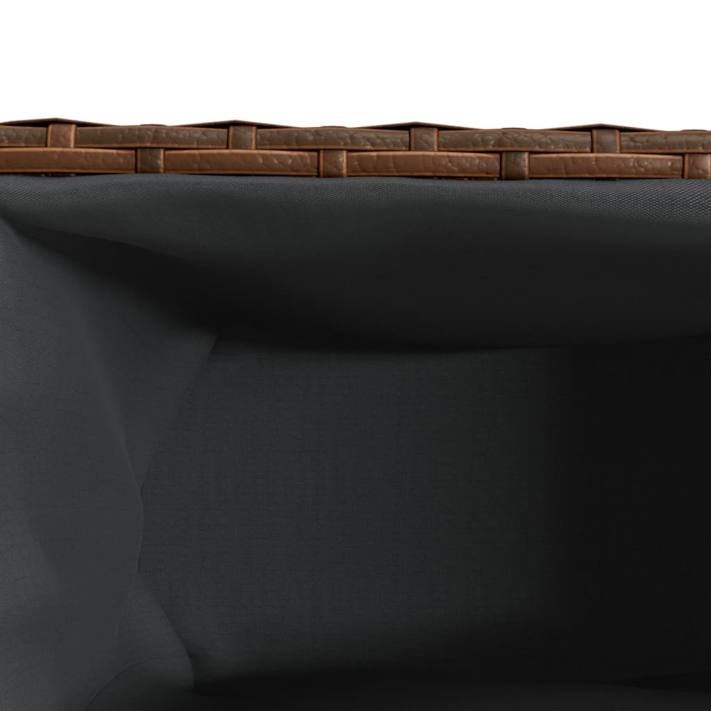 vidaXL Donica ogrodowa z 2 wkładami, brązowa, 90x20x40 cm, rattan PE