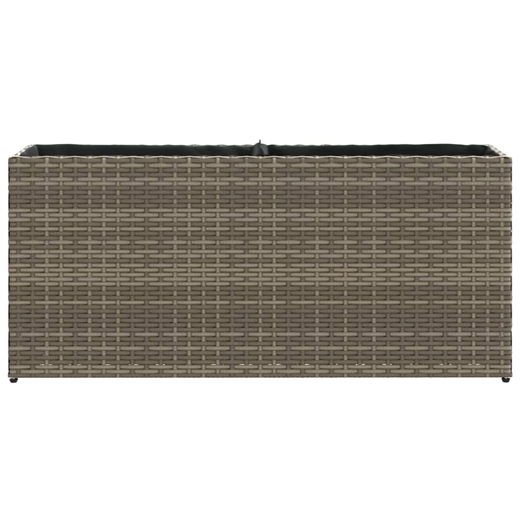 vidaXL Donica ogrodowa z 2 wkładami, szara, 90x20x40 cm, rattan PE