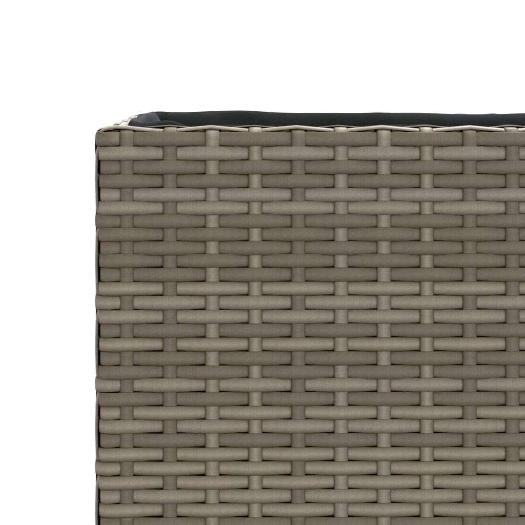 vidaXL Donica ogrodowa z 2 wkładami, szara, 90x20x40 cm, rattan PE