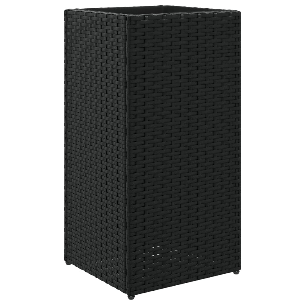 vidaXL Donica ogrodowa, czarna, 30x30x60 cm, rattan PE