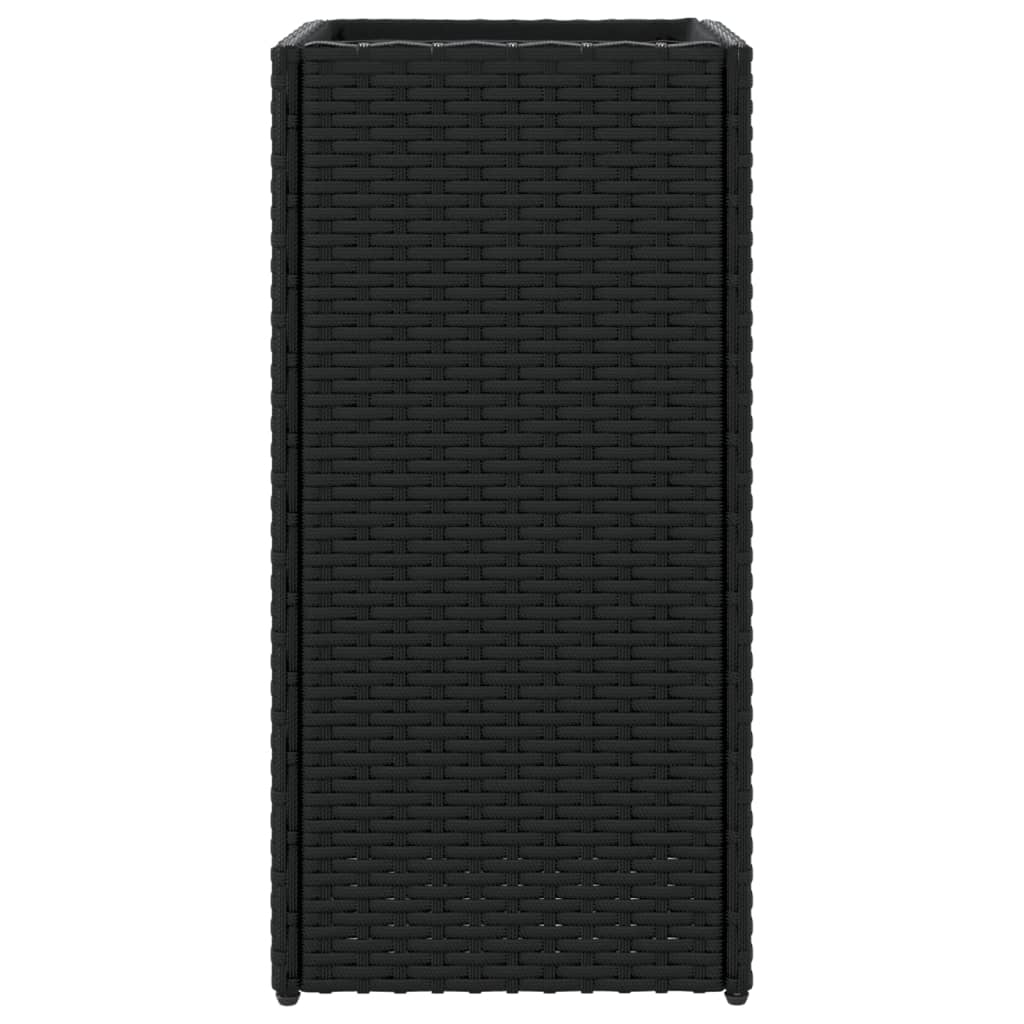 vidaXL Donica ogrodowa, czarna, 30x30x60 cm, rattan PE