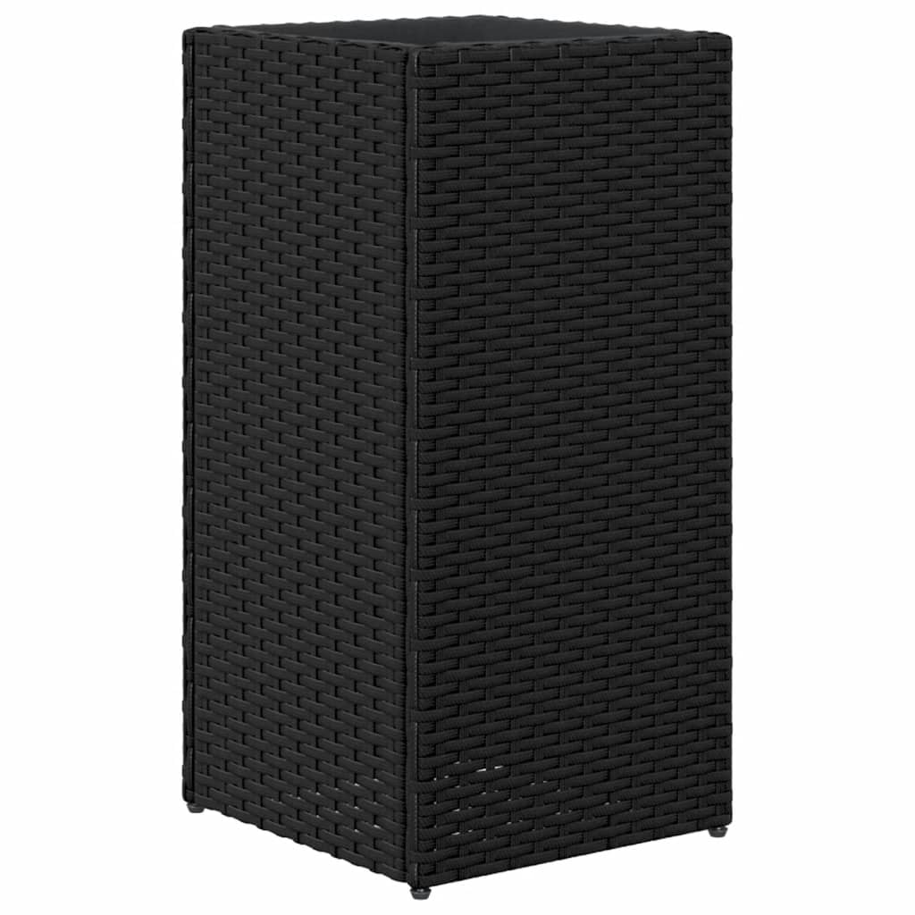 vidaXL Donica ogrodowa, czarna, 30x30x60 cm, rattan PE