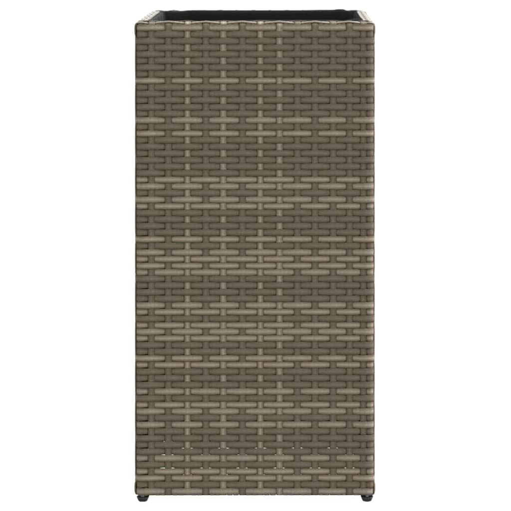 vidaXL Donica ogrodowa, szara, 30x30x60 cm, rattan PE