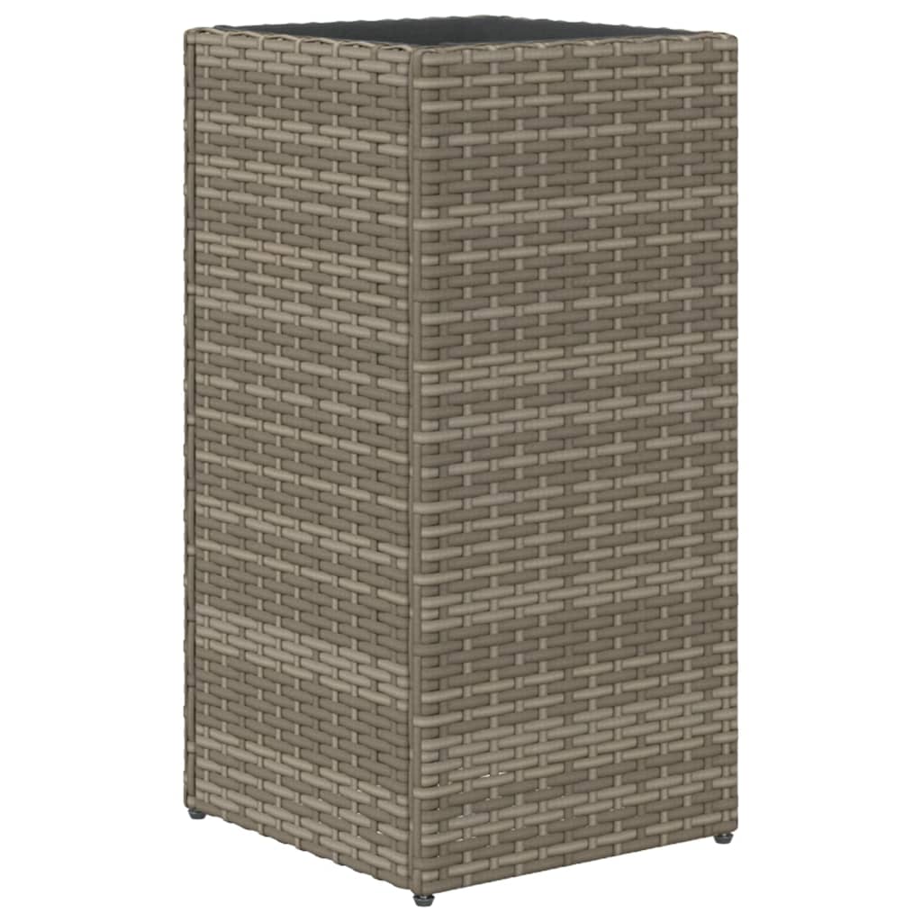 vidaXL Donica ogrodowa, szara, 30x30x60 cm, rattan PE