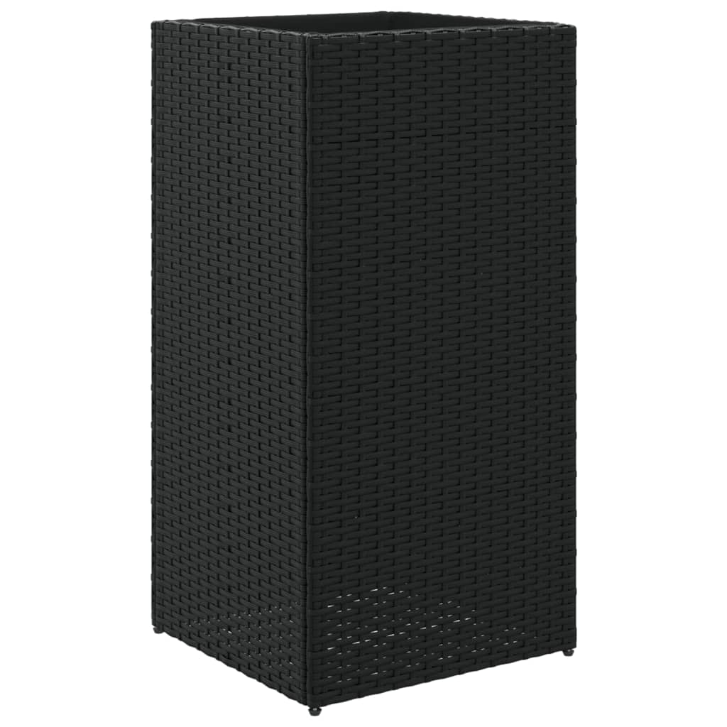 vidaXL Donica ogrodowa, czarna, 40x40x80 cm, rattan PE