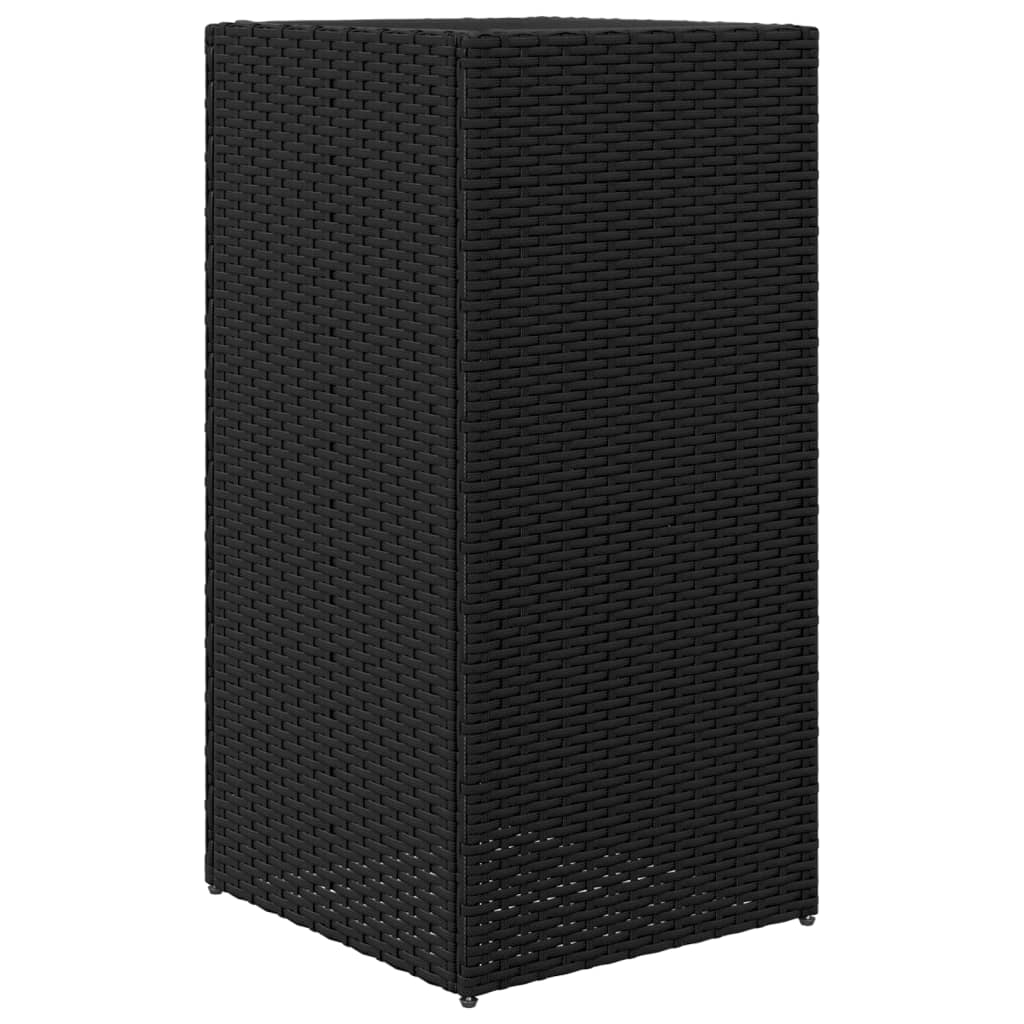 vidaXL Donica ogrodowa, czarna, 40x40x80 cm, rattan PE