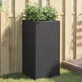 vidaXL Donica ogrodowa, czarna, 40x40x80 cm, rattan PE