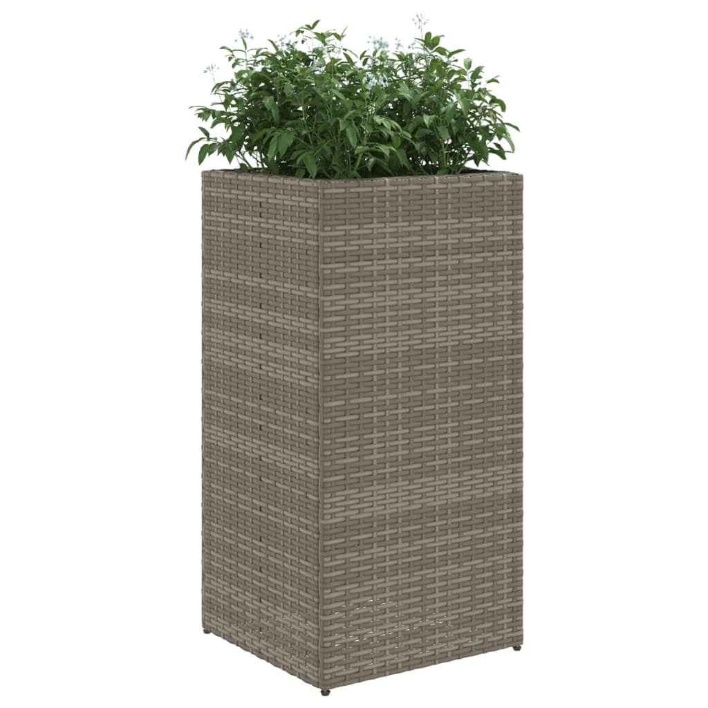 vidaXL Donica ogrodowa, szara, 40x40x80 cm, rattan PE