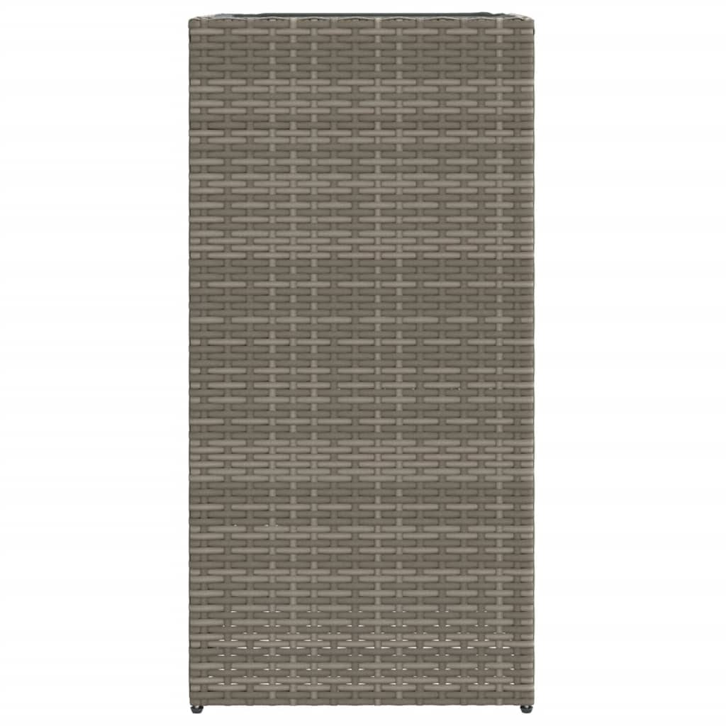 vidaXL Donica ogrodowa, szara, 40x40x80 cm, rattan PE