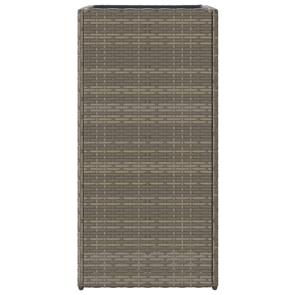 vidaXL Donica ogrodowa, szara, 40x40x80 cm, rattan PE