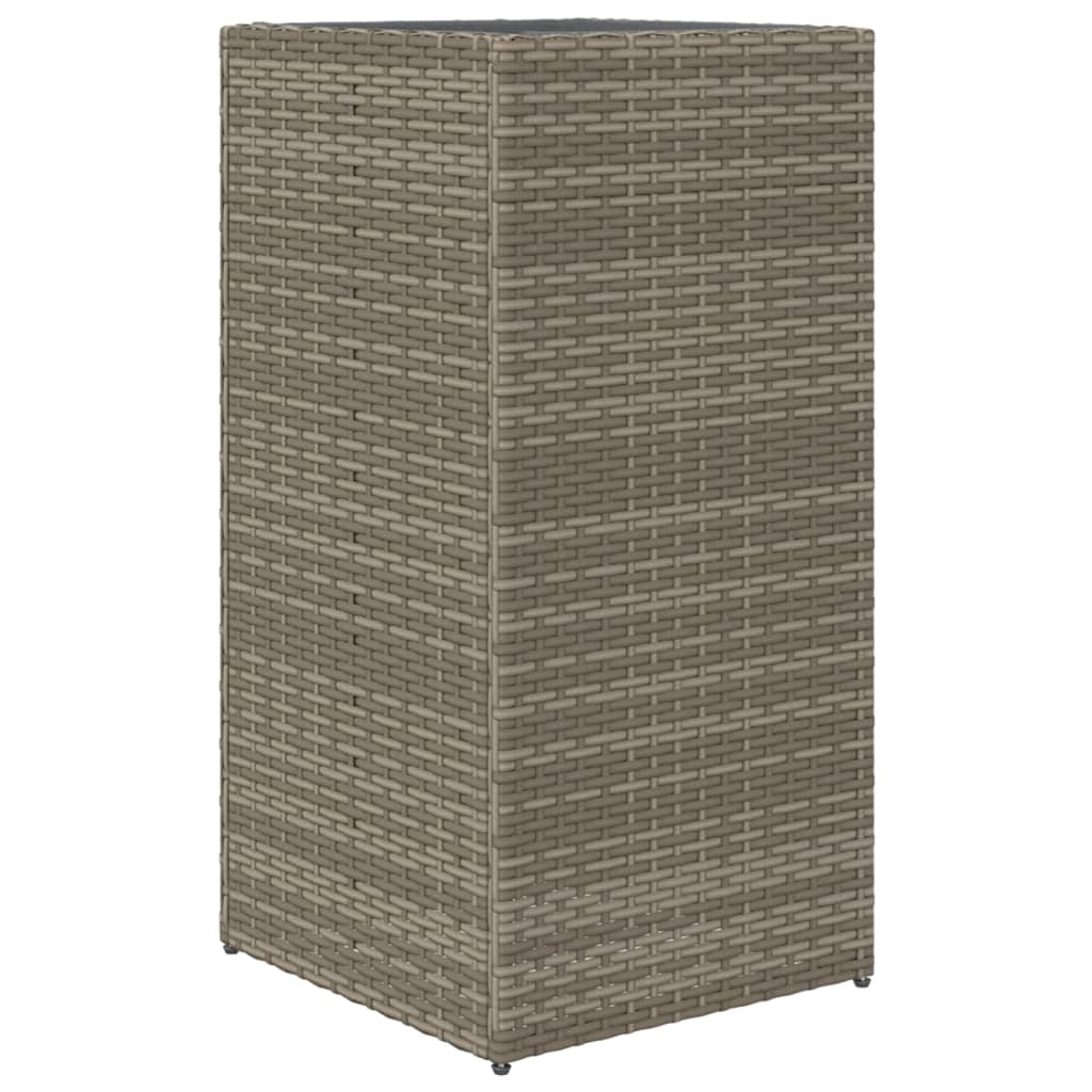 vidaXL Donica ogrodowa, szara, 40x40x80 cm, rattan PE