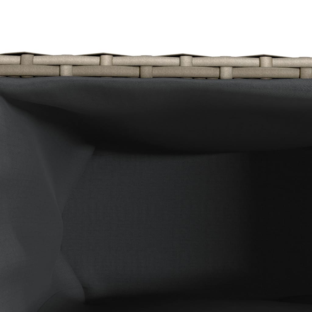 vidaXL Donica ogrodowa z 3 wkładami, szara, 105x30x32 cm, rattan PE