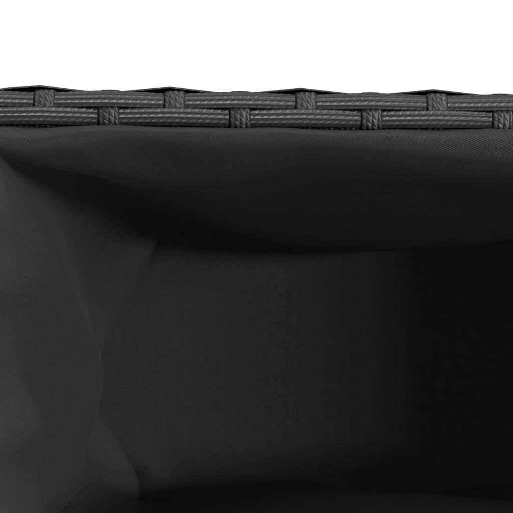 vidaXL Donica ogrodowa z kółkami i 3 wkładami, czarna, 107x32x38 cm
