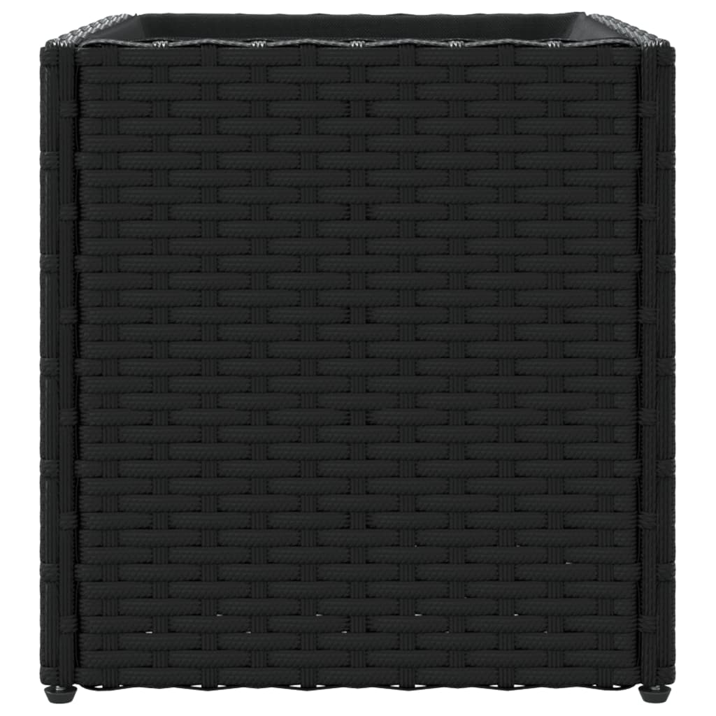 vidaXL Donica ogrodowa, czarna, 36x30x32 cm, rattan PE