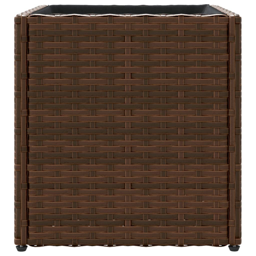 vidaXL Donica ogrodowa, brązowa, 36x30x32 cm, rattan PE
