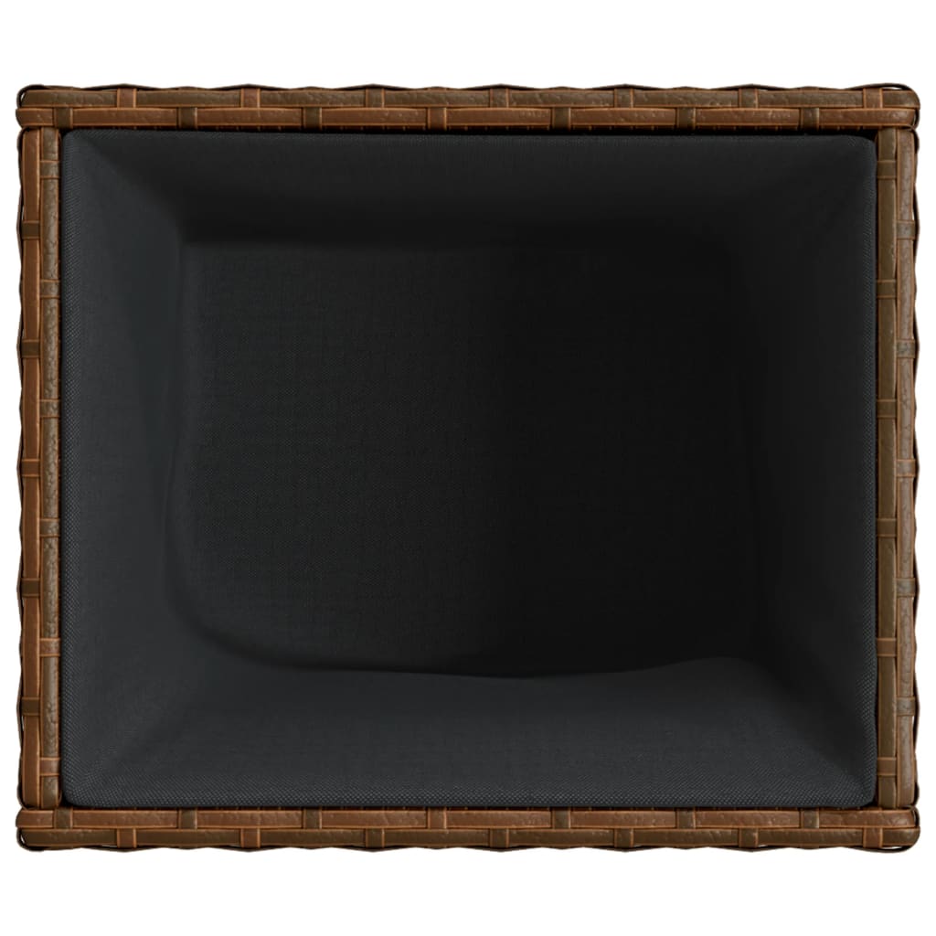 vidaXL Donica ogrodowa, brązowa, 36x30x32 cm, rattan PE