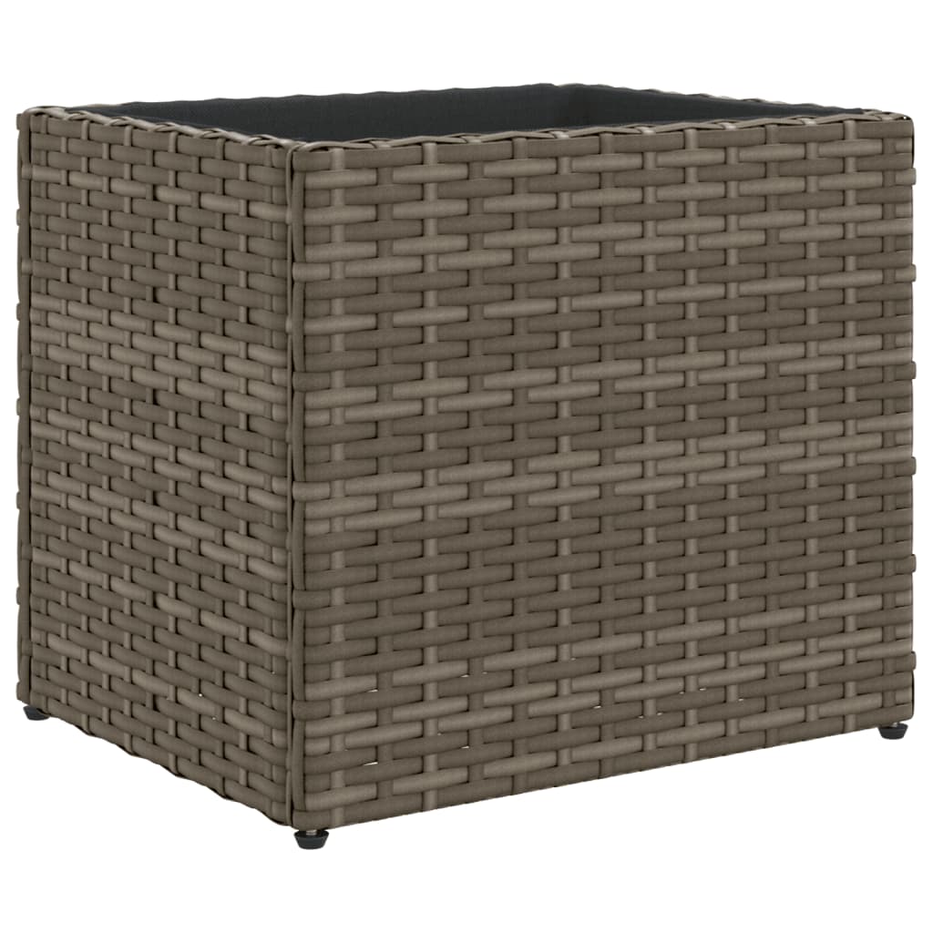 vidaXL Donica ogrodowa, szara, 36x30x32 cm, rattan PE