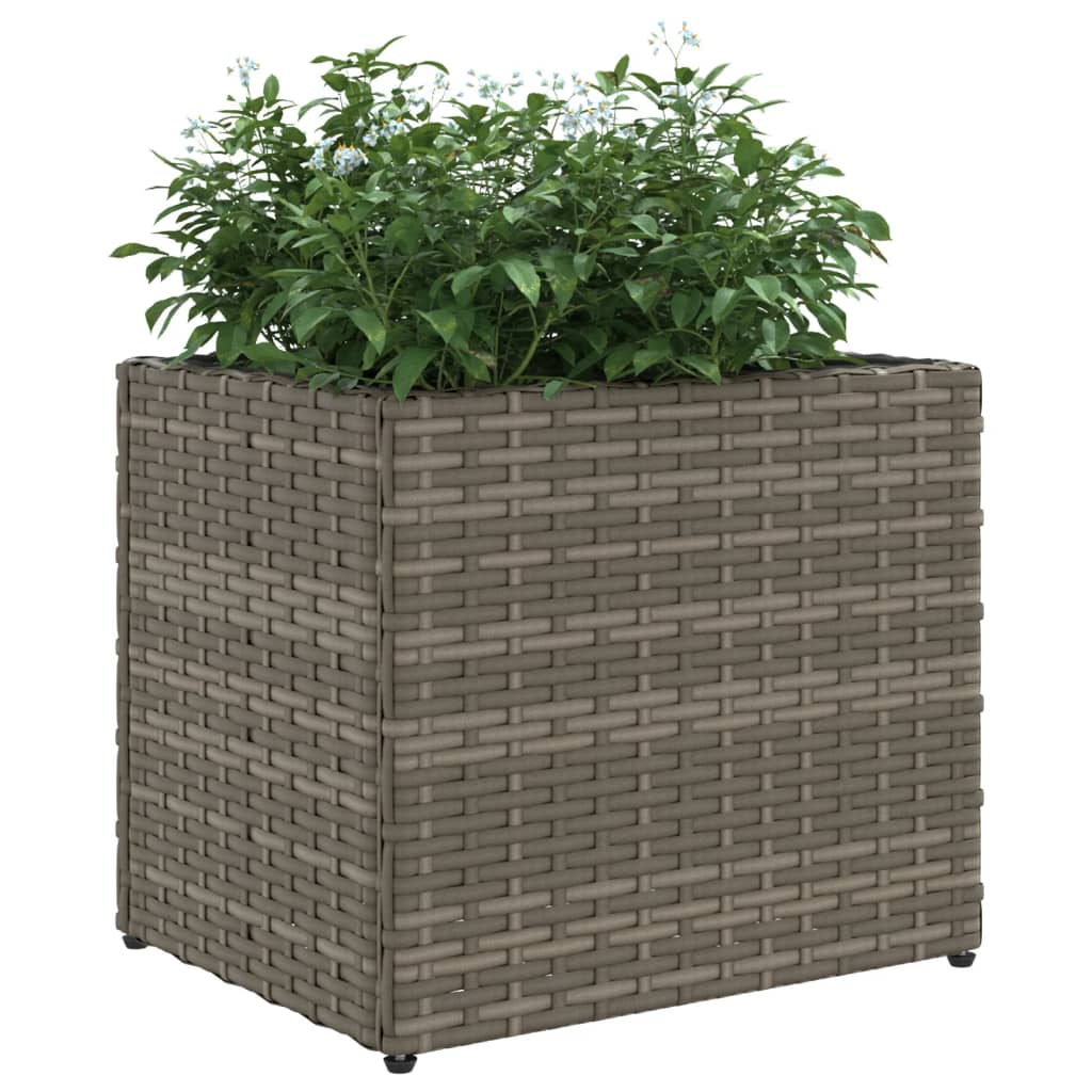 vidaXL Donica ogrodowa, szara, 36x30x32 cm, rattan PE