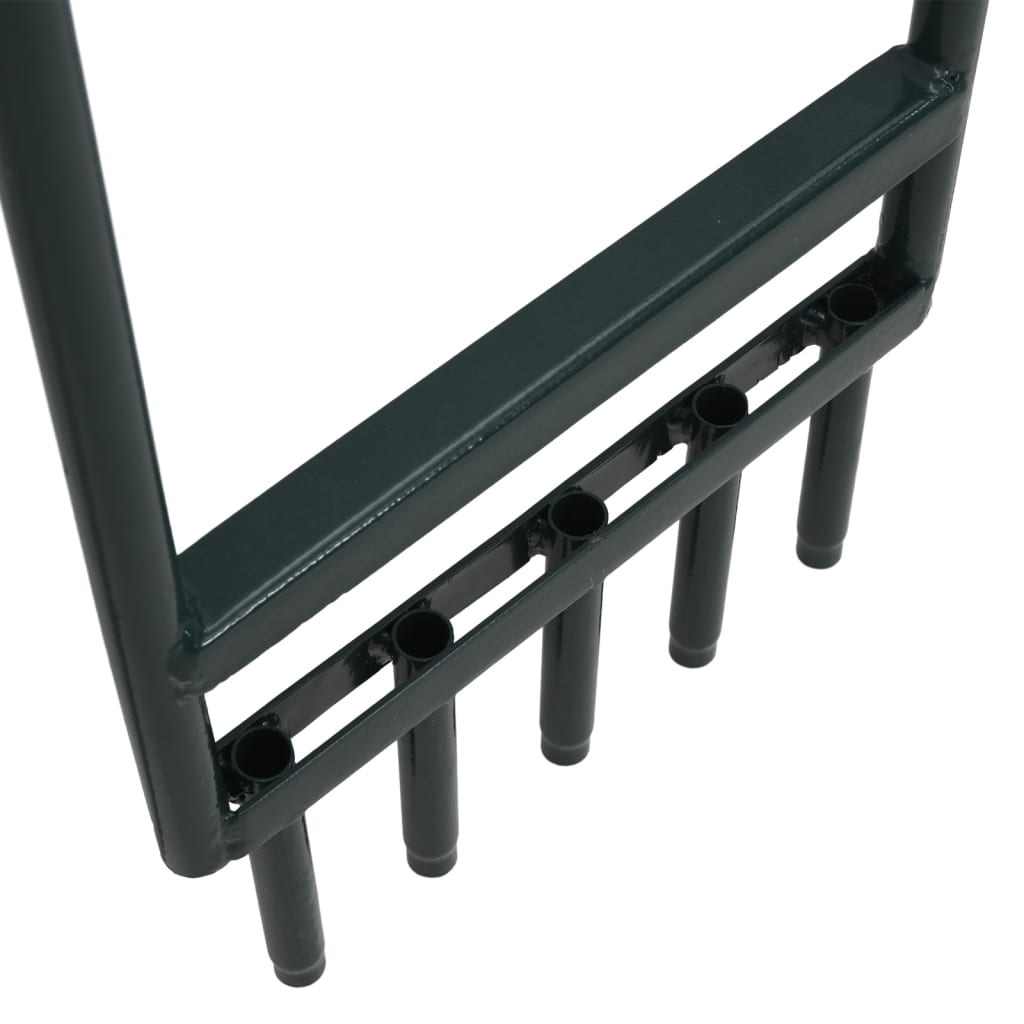 vidaXL Aerator do trawnika, z 5 pustymi zębami, zielony, malowana stal